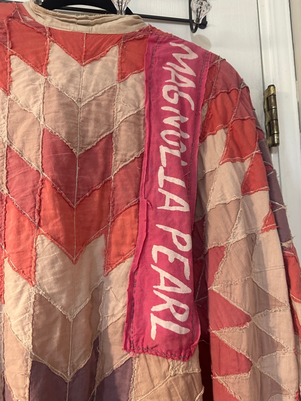 Magnolia Pearl Coral Patchwork Open-Front Kimono - Picture 6 of 6